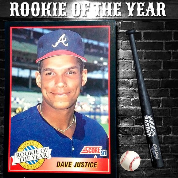 BASEBALL CARD  DAVE JUSTICE   # 880 ROOKIE OF THE YEAR - Picture 1 of 2